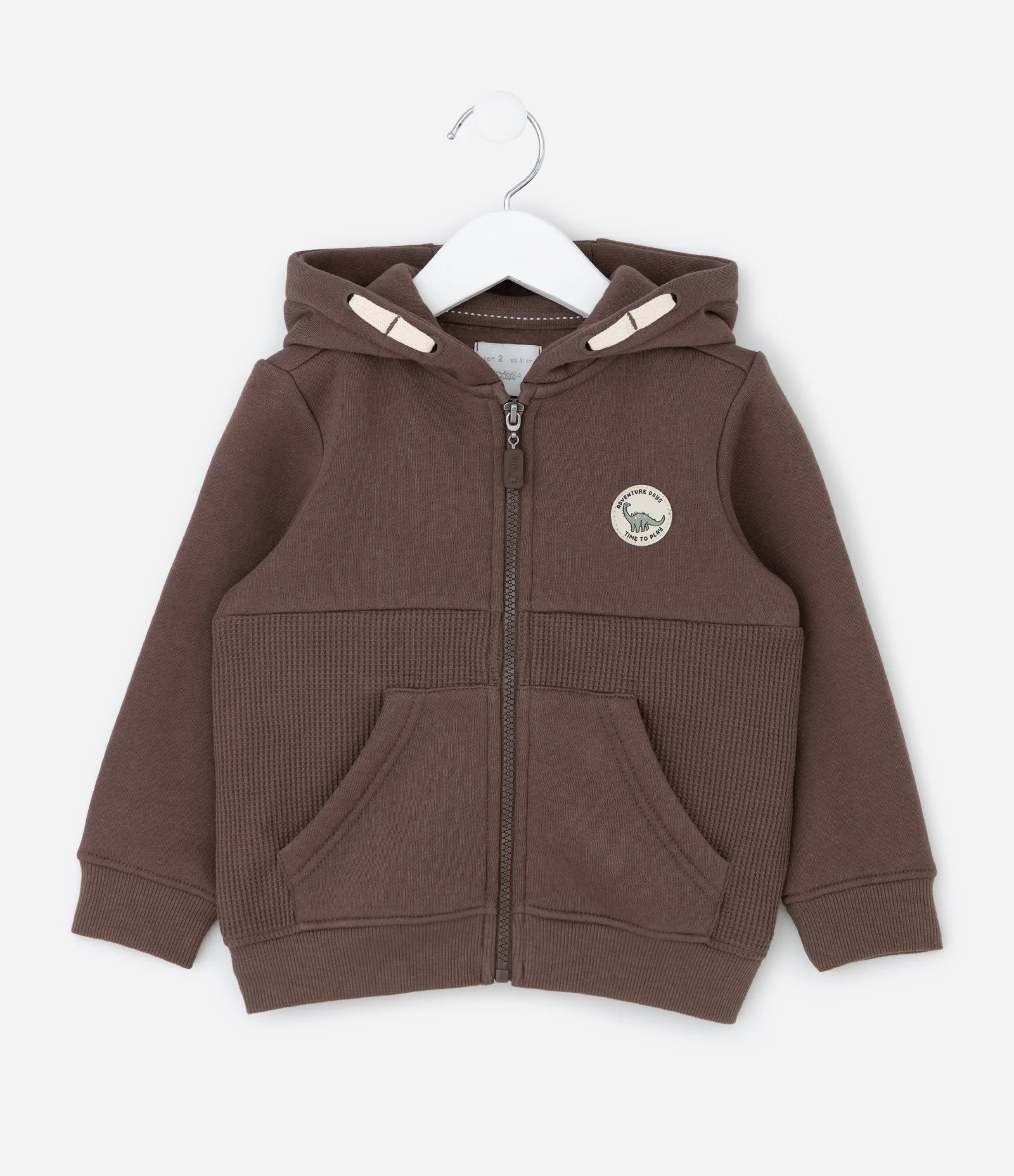 Jaqueta Infantil com Capuz e Bolsos - Tam 1 a 6 Anos Marrom 2