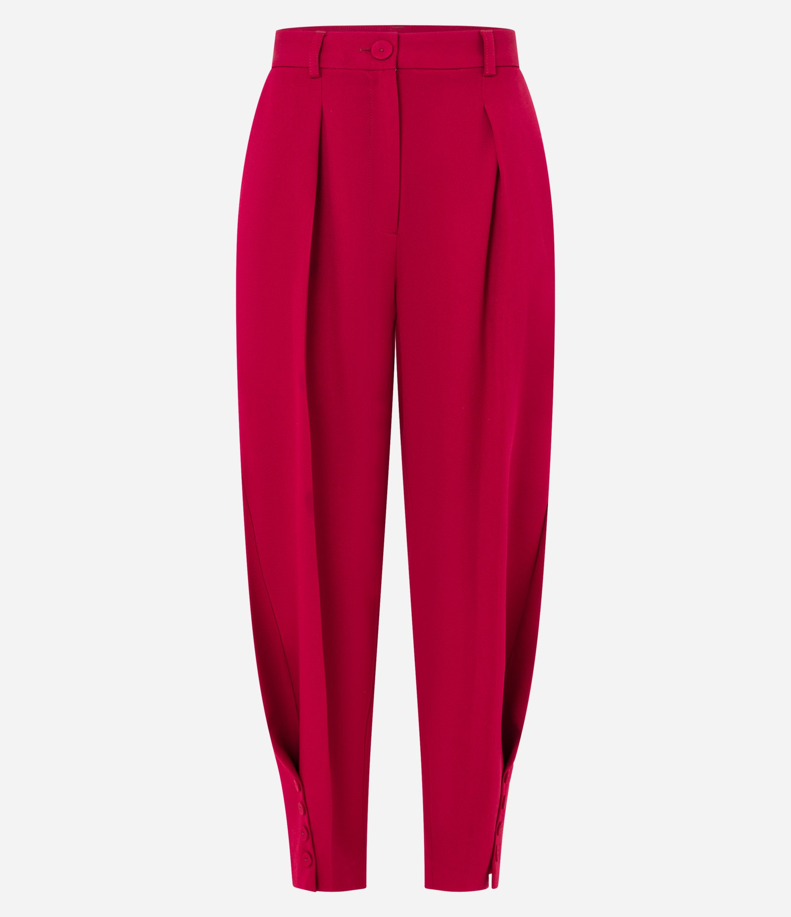 Calça Cenoura Alfaiataria com Pregas e Botões na Barra Vermelho 6