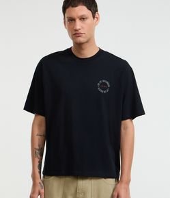 Camiseta Boxy em Algodão com Estampa de Anjos e Lettering The Luck