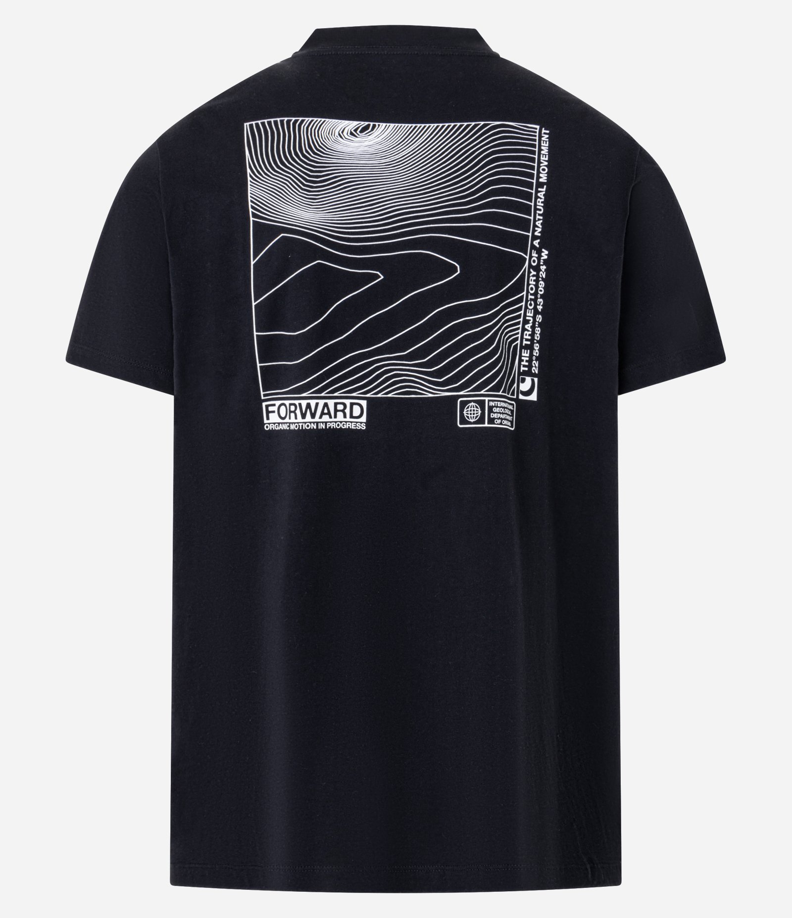 Camiseta Comfort em Algodão com Estampa Frente e Costas Mapa Topográfico Preto 7