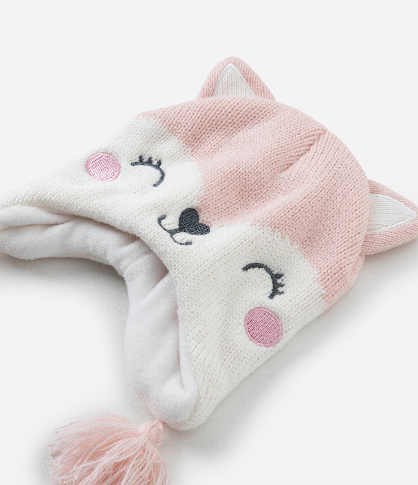 Conjunto Touca com Luvas com Carinha Bordado – Tam U Rosa Claro 7