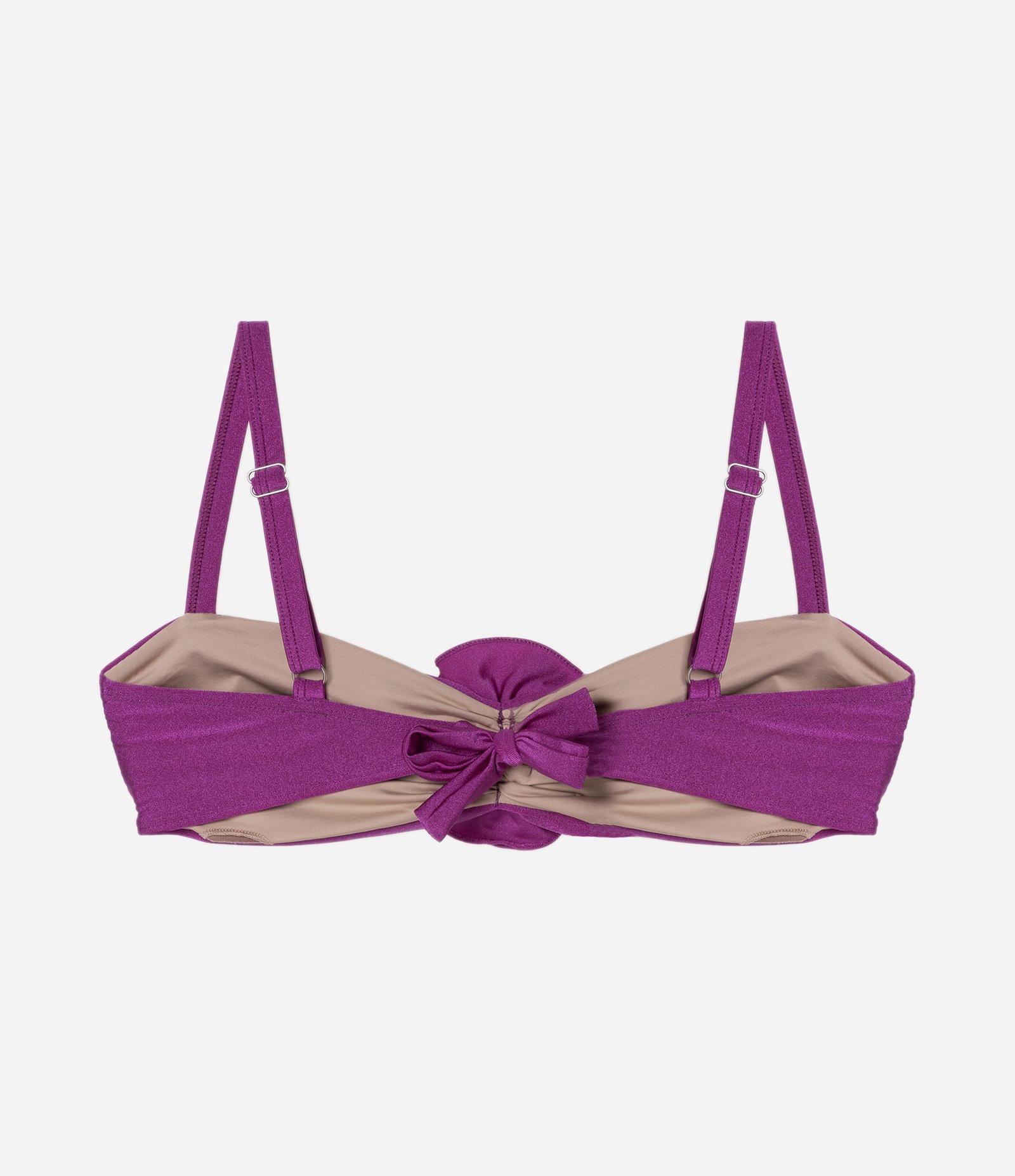 Biquíni Top Brilhoso em Microfibra com Flor Frontal Curve & Plus Size Roxo 6