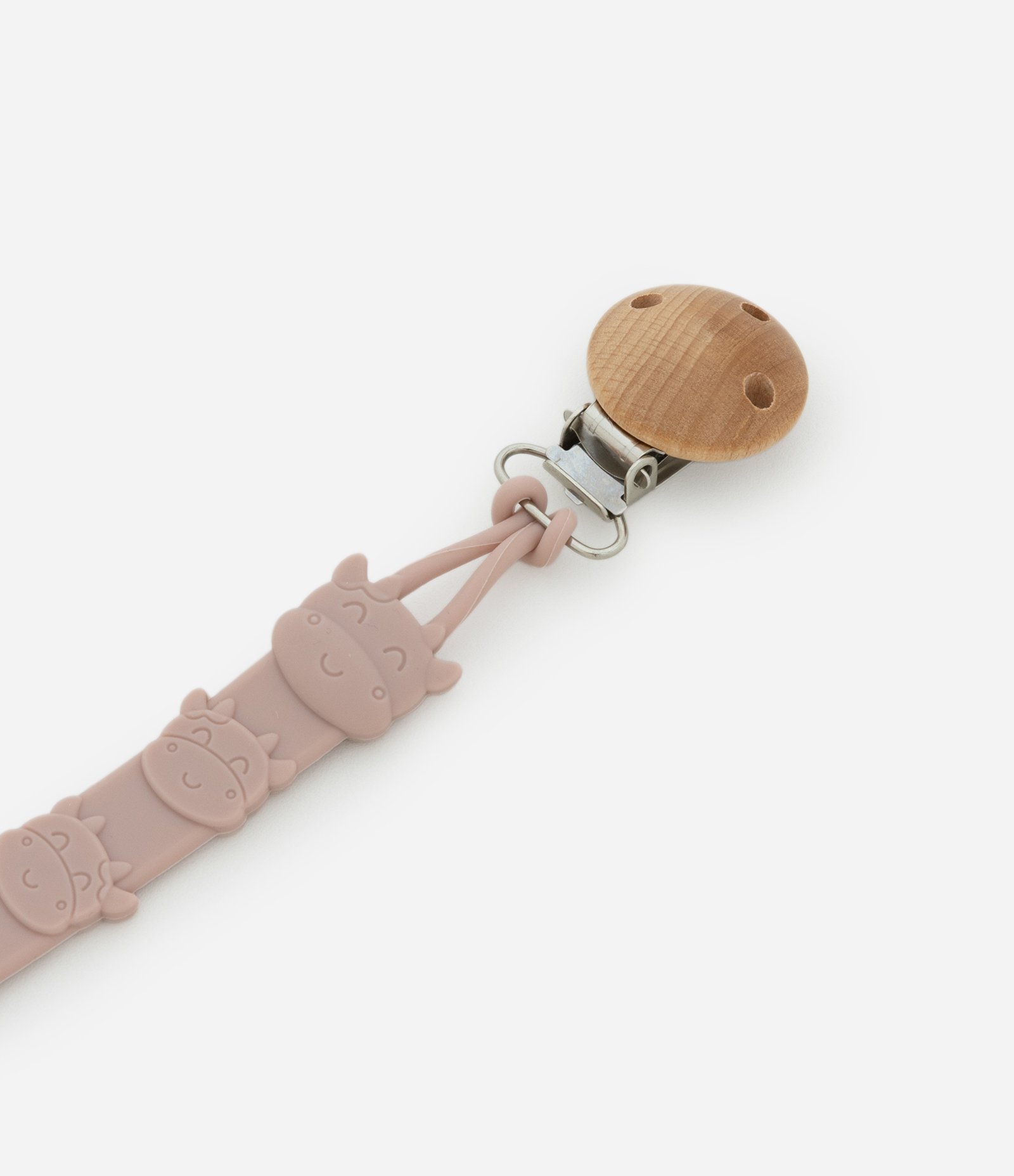 Prendedor de Chupeta Infantil  em Silicone de Vaquinha - Tam Único Rosa 2