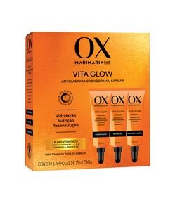 Kit 3 Ampolas de Cronograma Capilar Vita Glow OX