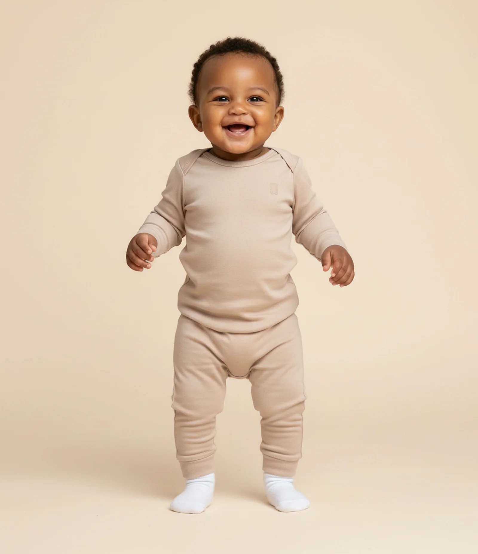Conjunto Infantil Térmico Body e Calça – Tam 0 a 18 Meses Bege 1