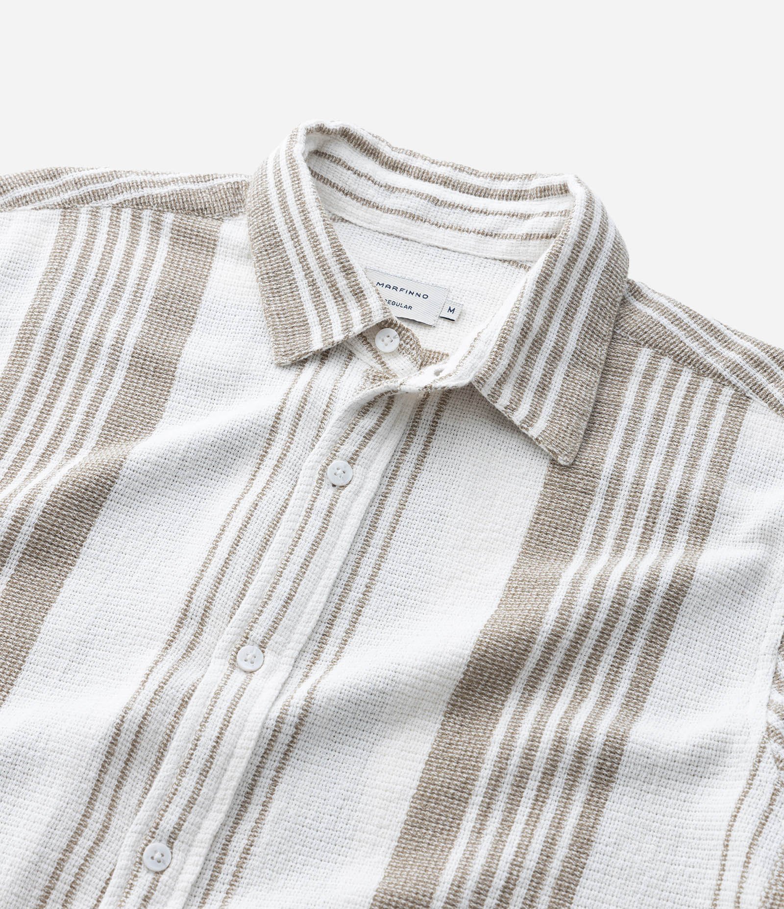 Camisa em Algodão com Textura e Listras Diversas Branco 4