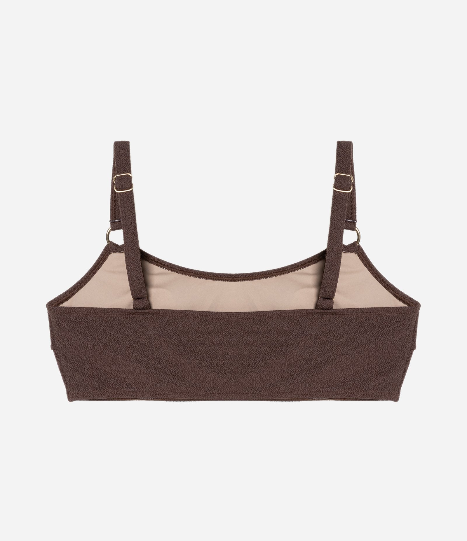 Biquíni Top Reto em Microfibra Texturizada com Aviamentos Curve & Plus Size Marrom 2