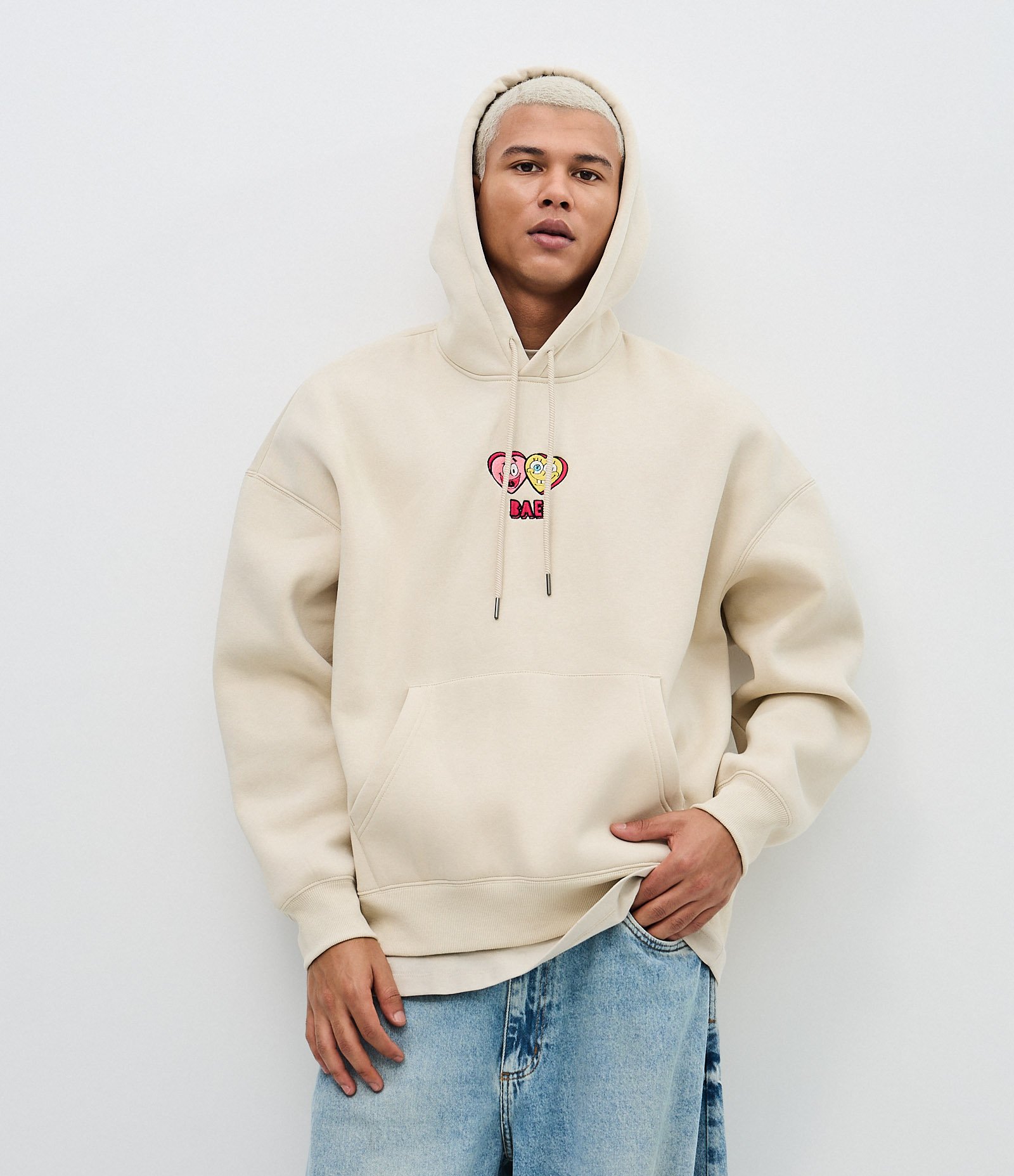 Blusão com Felpa do Bob Esponja e Patrick Bege 3