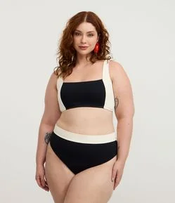 Biquíni Calcinha com Proteção UV e Faixa na Cintura Curve & Plus Size