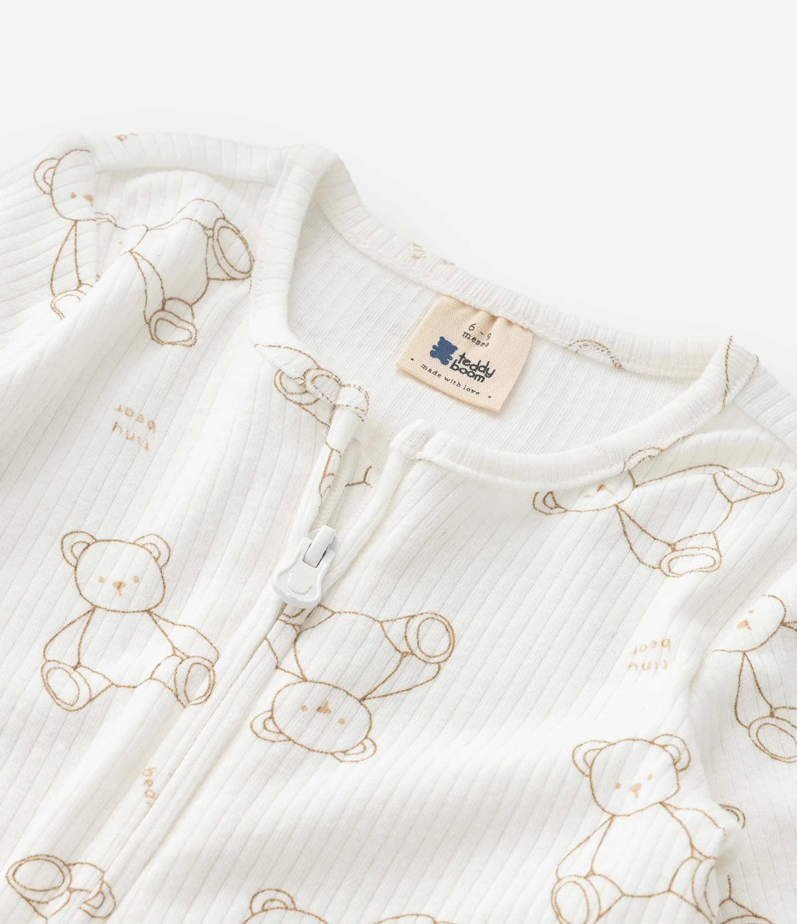 Macacão Infantil Canelado com Estampa de Ursinhos – Tam RN a 24 Meses Branco 9