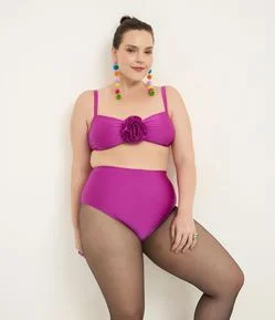 Biquíni Hot Pants em Microfibra Texturizada Curve & Plus Size