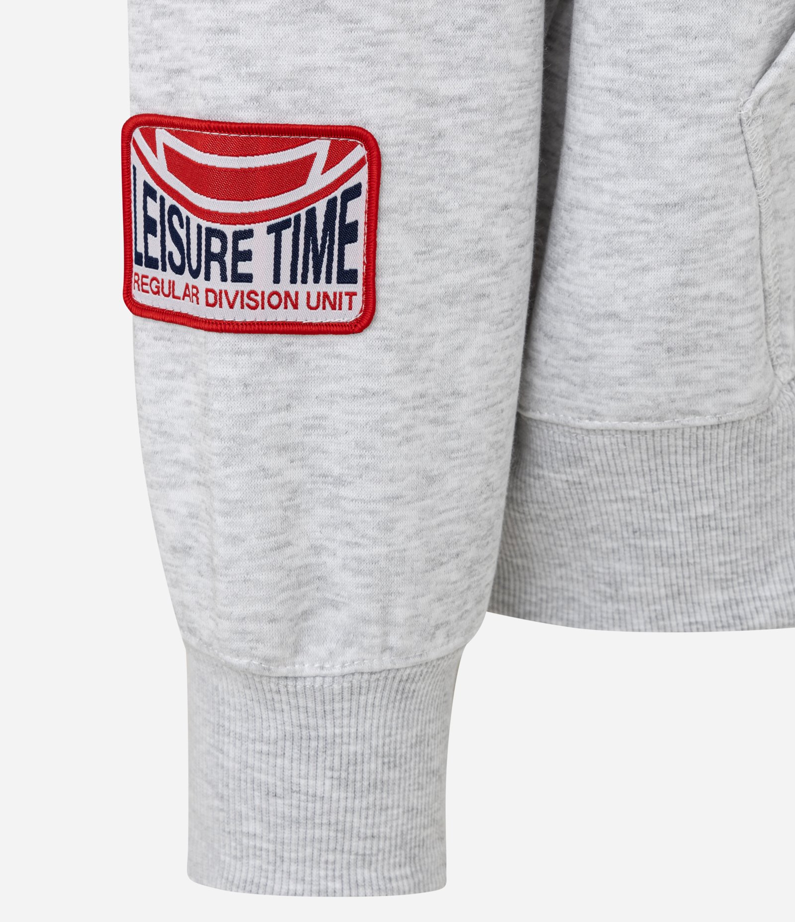 Casaco Boxy em Moletom com Fundo Mescla e Patch Bordados Cinza 10