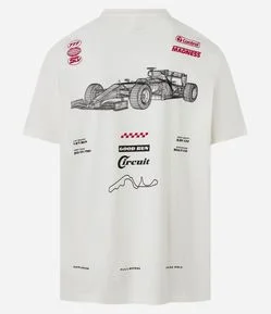 Camiseta Comfort em Algodão com Estampa Automobilismo e Lettering