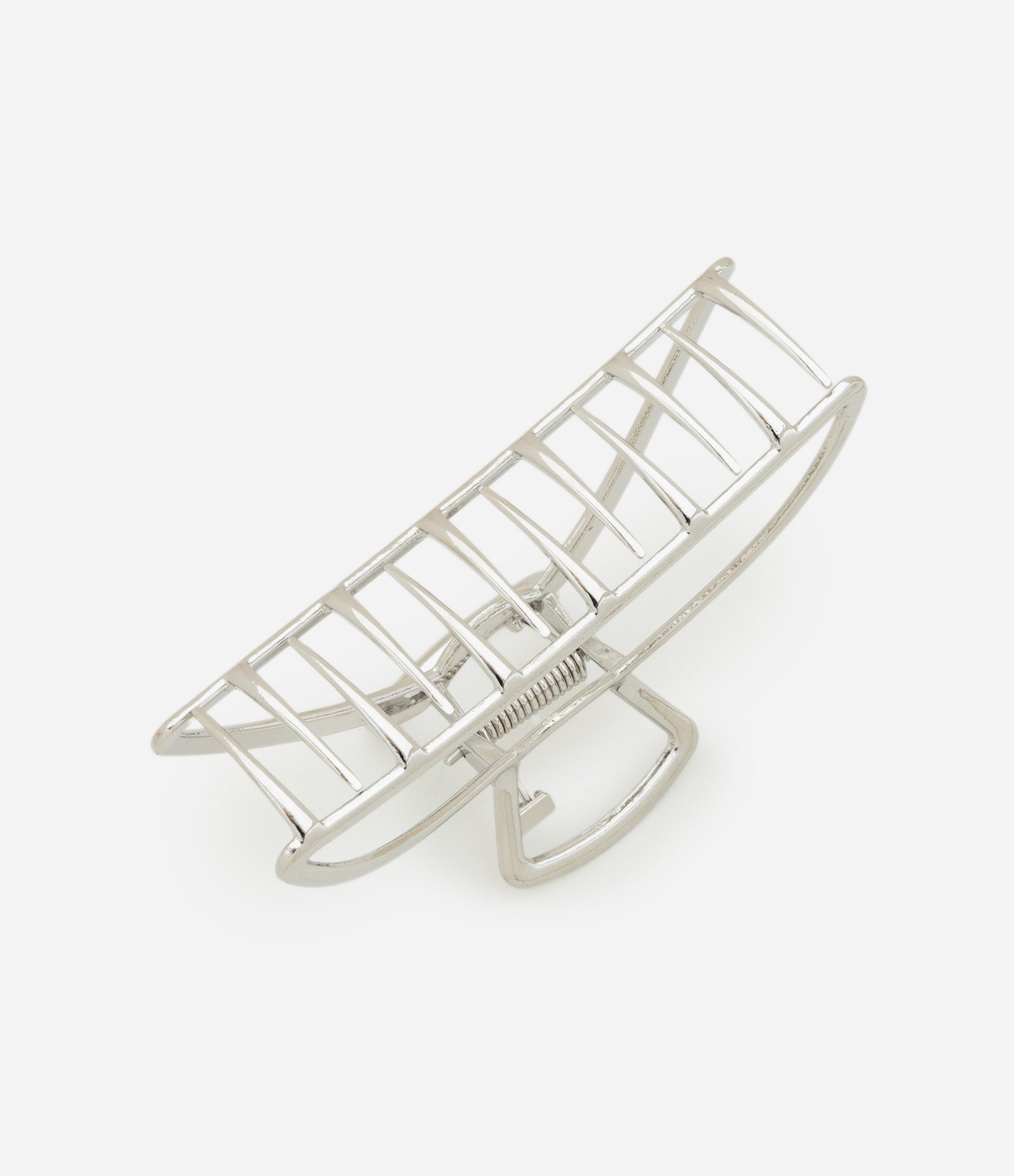 Piranha de Cabelo em Metal com Forma de Meia Lua Vazada Prata 2