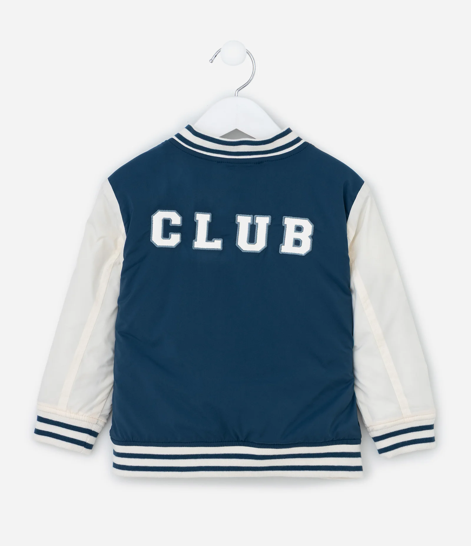 Jaqueta Infantil Bomber com Patches College – Tam 1 a 5/6 Anos Azul Marinho 2