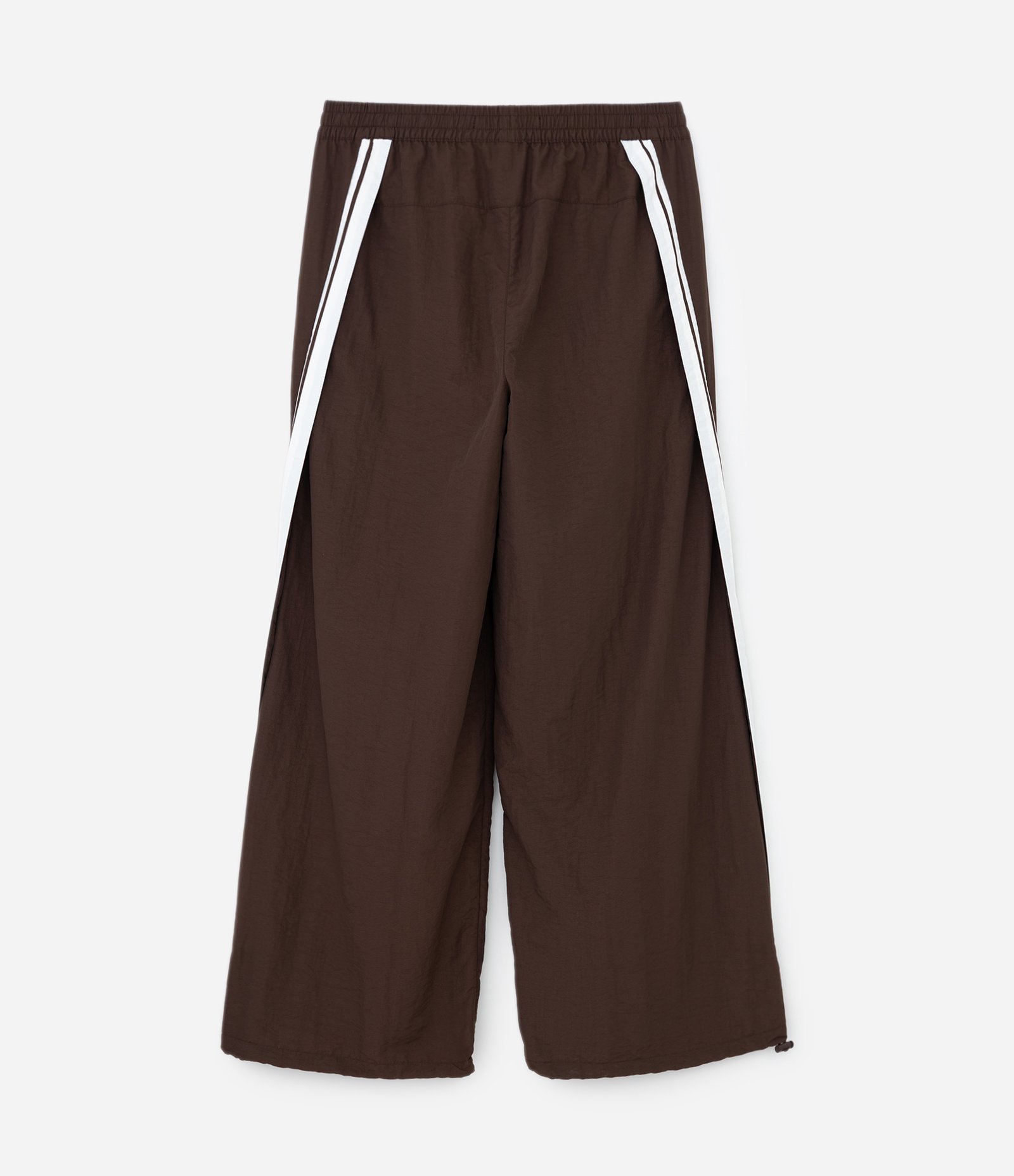 Calça em Poliamida Lisa com Listrar nas Laterais Marrom 2