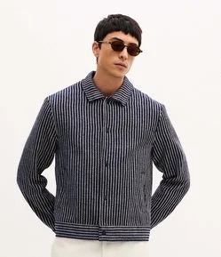 Jaqueta Texturizada Jacquard Listrada