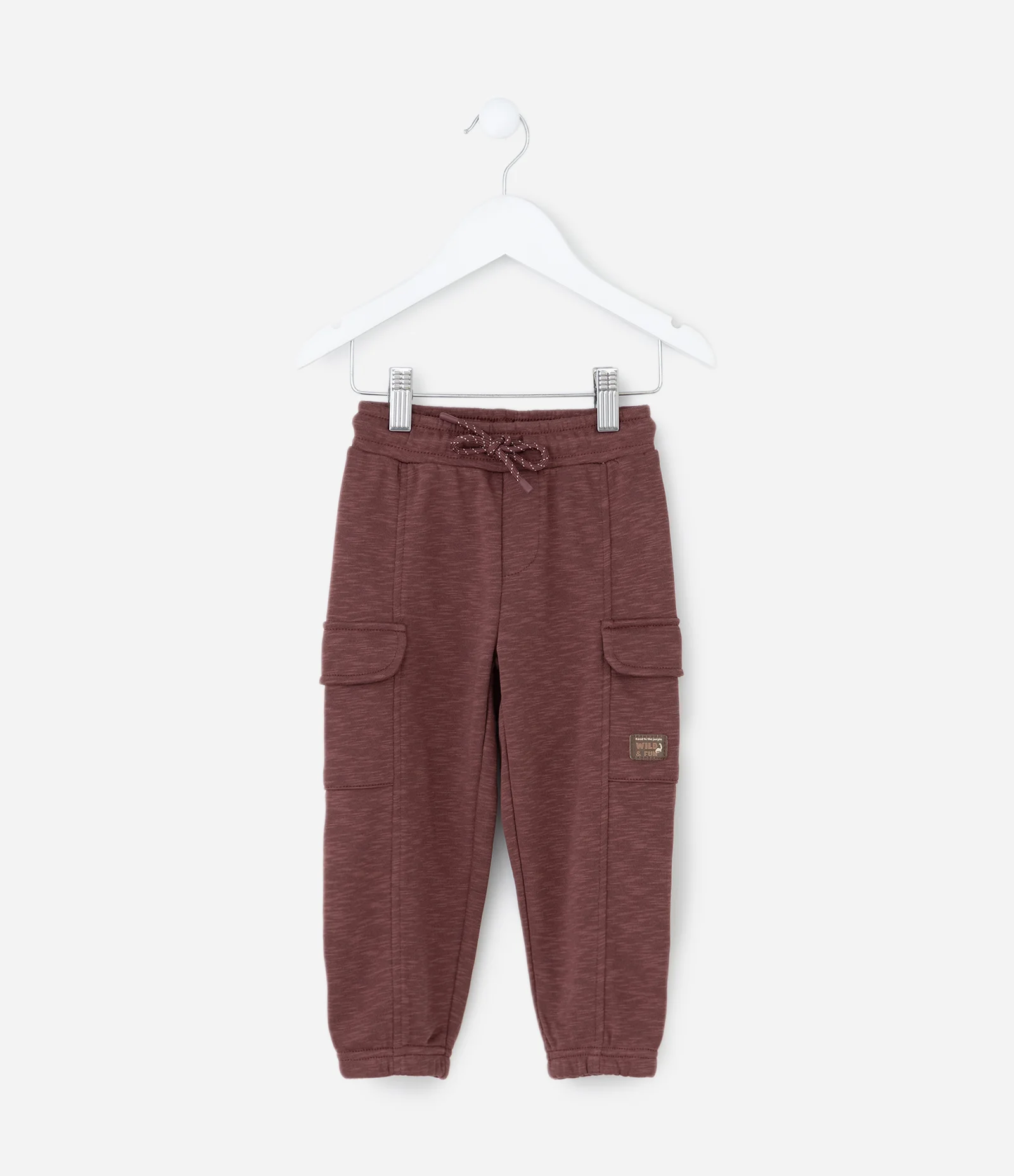 Calça Infantil em Moletom com Bolsos Cargo – Tam 1 a 5/6 Anos Vinho 2