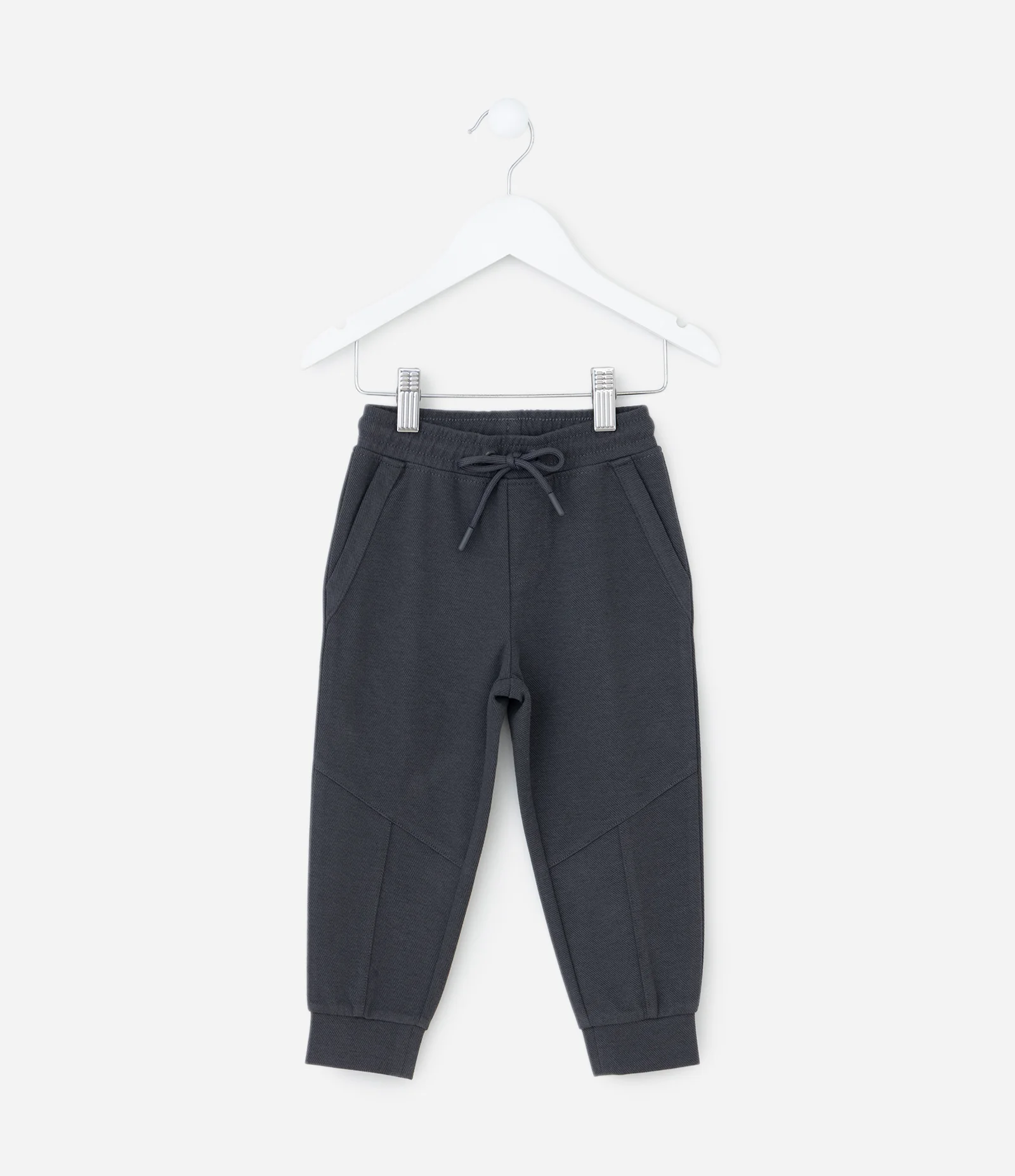 Calça Infantil Texturizada com Cós Elástico – Tam 1 a 4 Anos Cinza Escuro 1