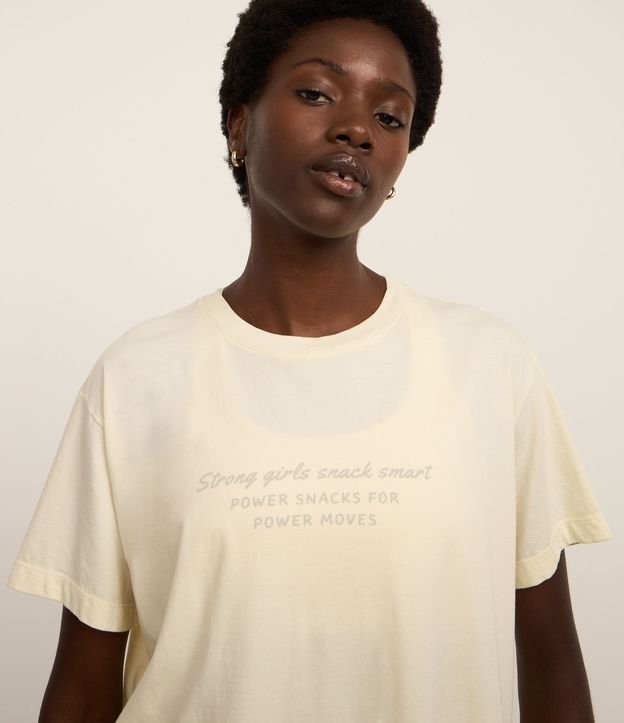 Camiseta Oversized Esportiva em Algodão com Estampa Power Snack