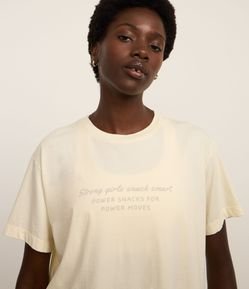 Camiseta Oversized Esportiva em Algodão com Estampa Power Snack