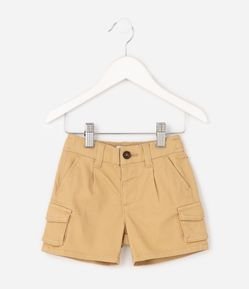 Bermuda Infantil em Sarja com Bolsos Cargo Laterais – Tam 1 a 6 Anos