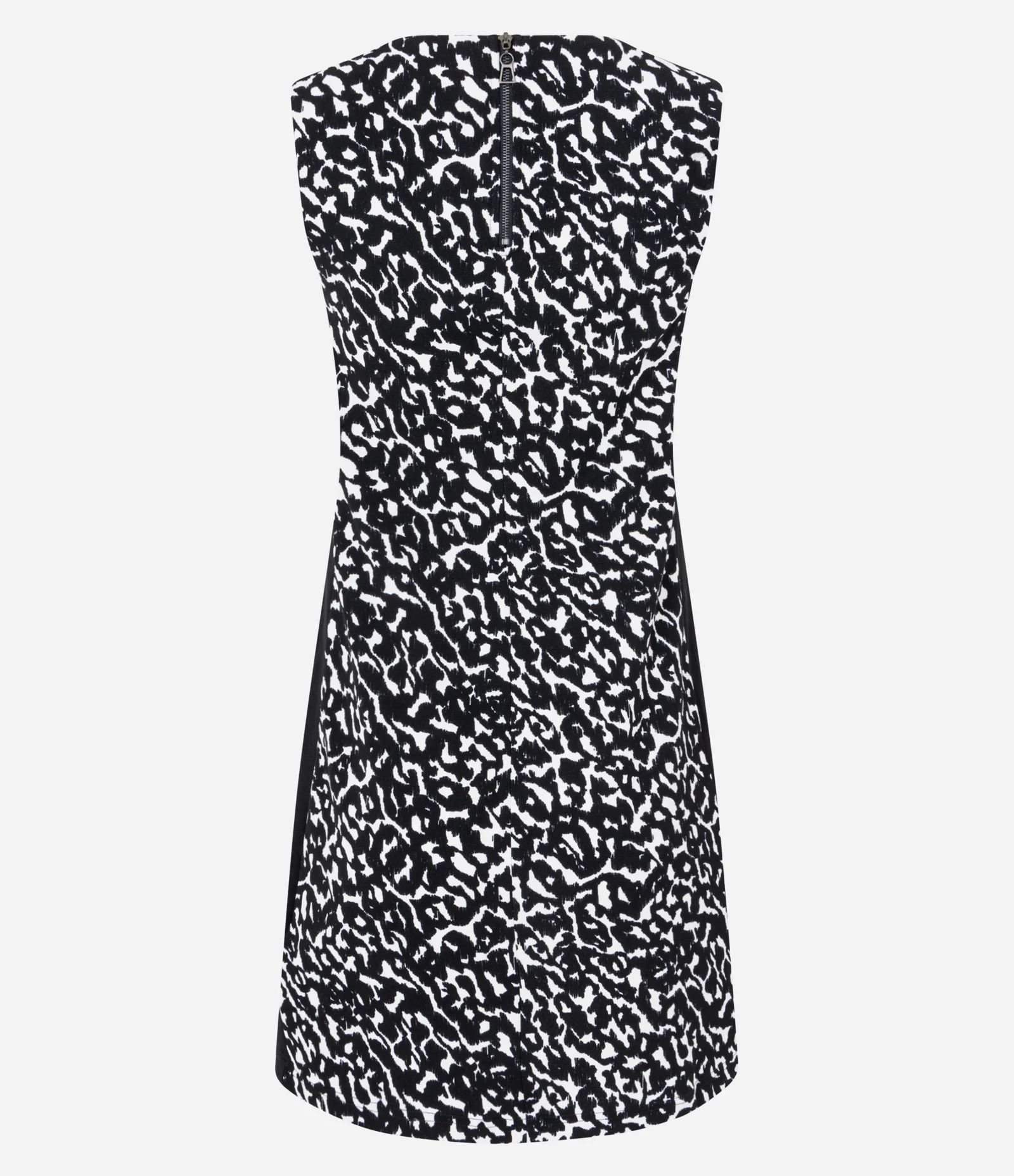 Vestido Curto Sem Manga com Estampa Geométrica Preto 7