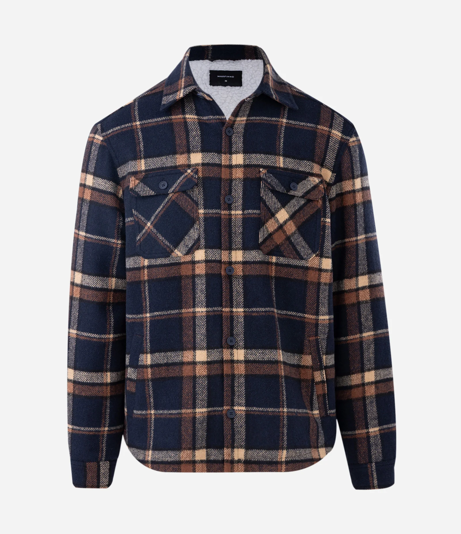 Jaqueta Trucker em Flanela com Estampa Xadrez e Sherpa Azul 5