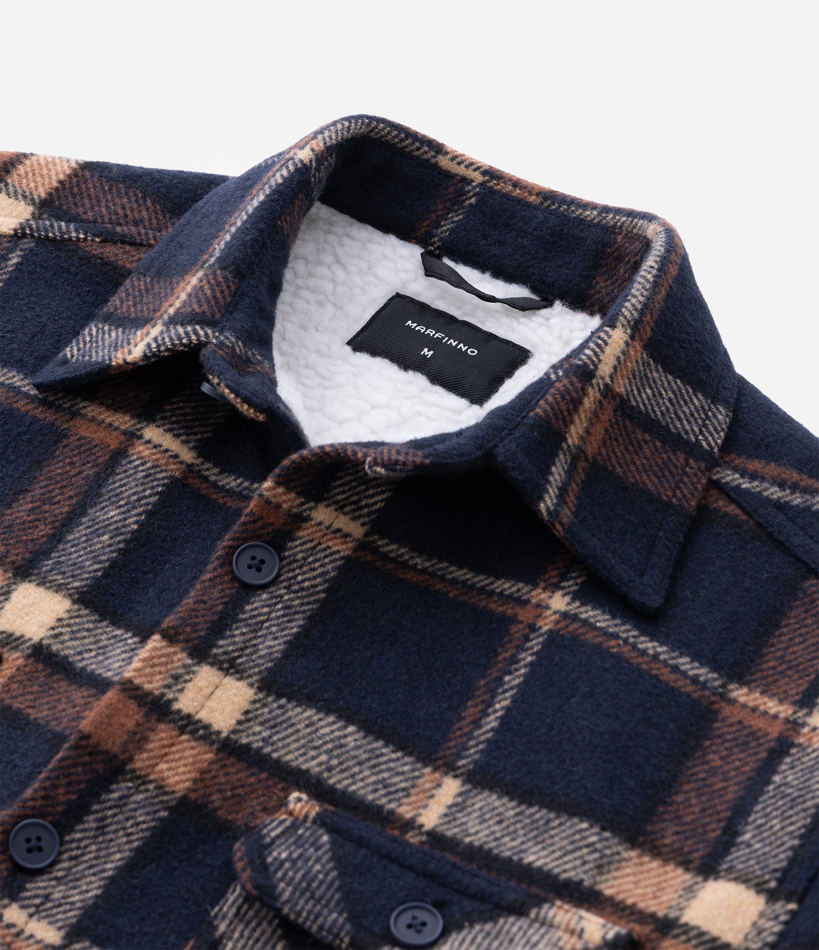 Jaqueta Trucker em Flanela com Estampa Xadrez e Sherpa Azul 9