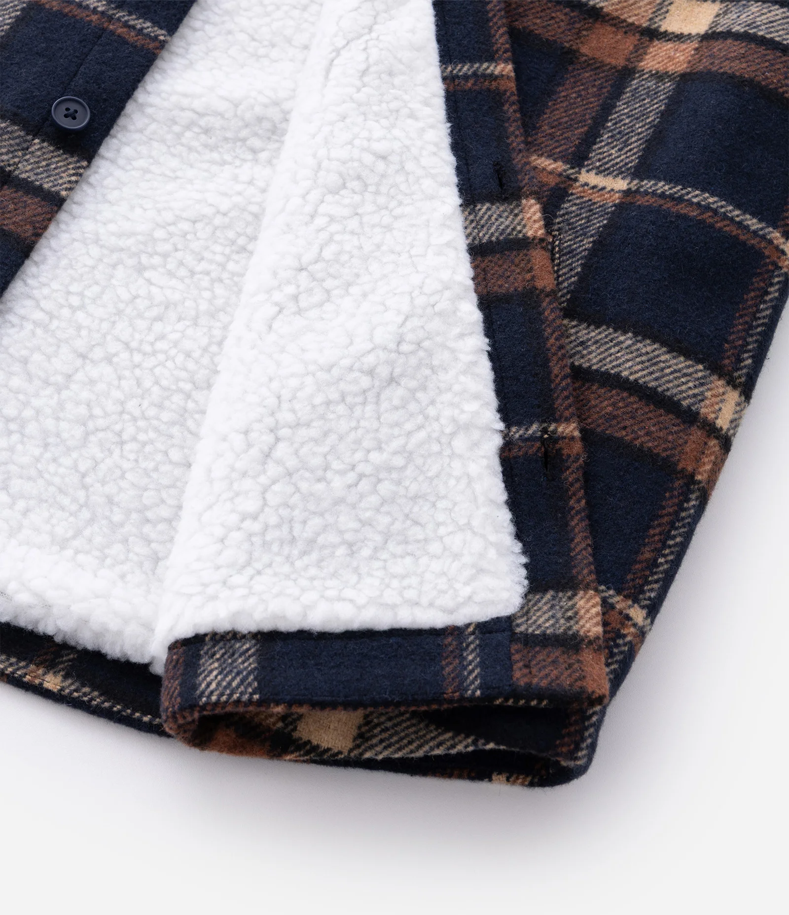 Jaqueta Trucker em Flanela com Estampa Xadrez e Sherpa Azul 11