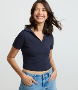 Blusa Polo Alongada em Ribana