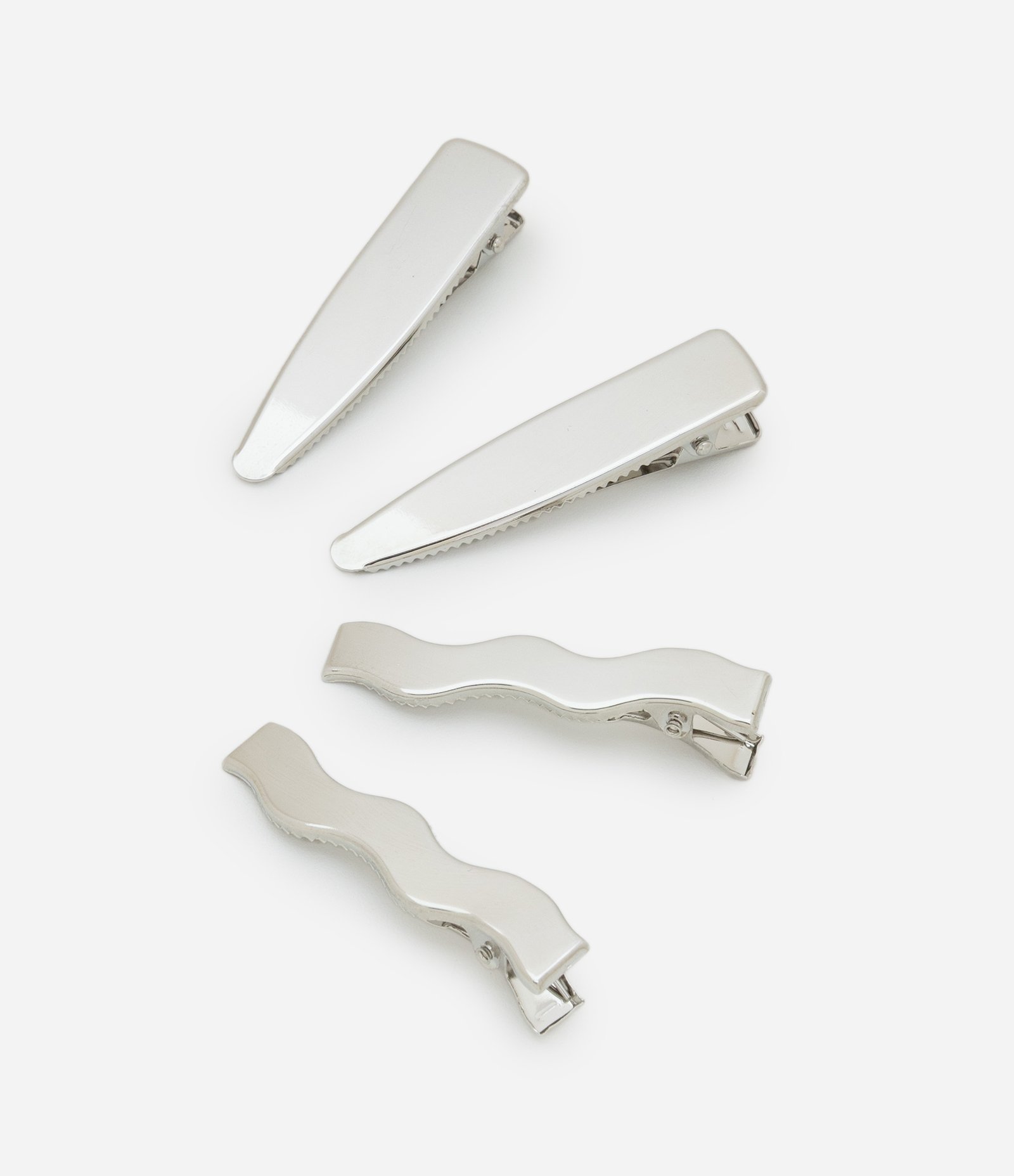 Kit 04 Presilhas de Cabelo em Diferentes Formatos Prata 1