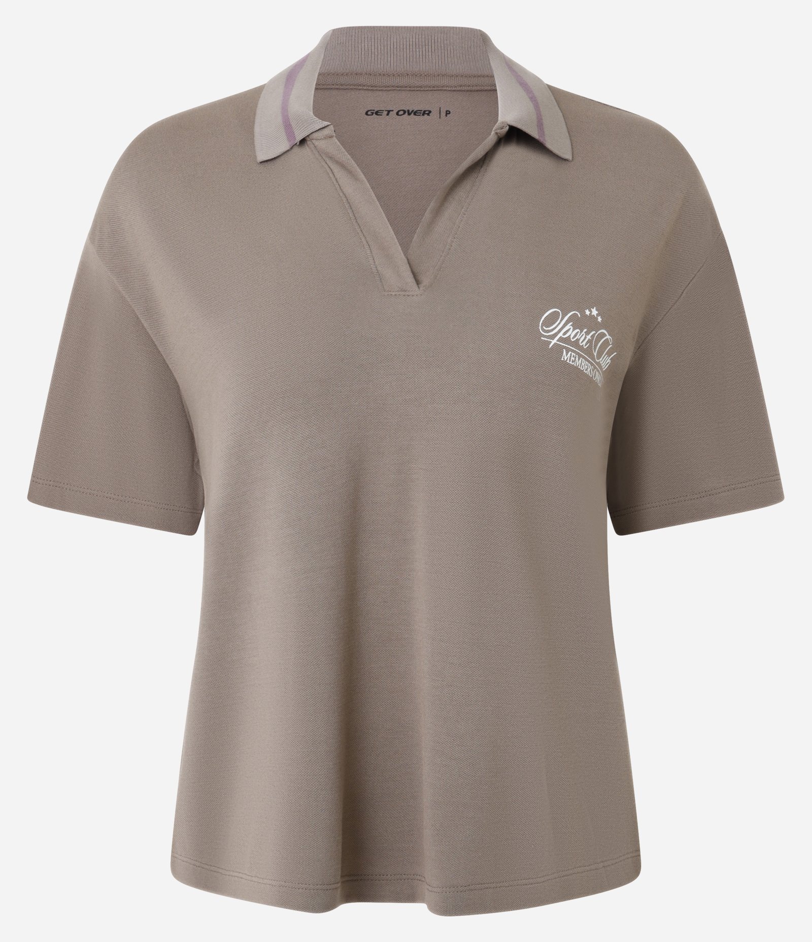 Camiseta Polo Oversized Esportiva com Manga Curta Marrom 1