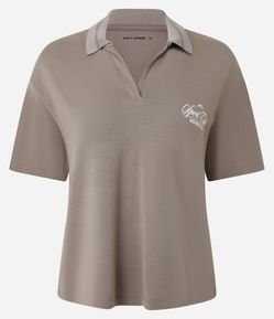 Camiseta Polo Oversized Esportiva com Manga Curta