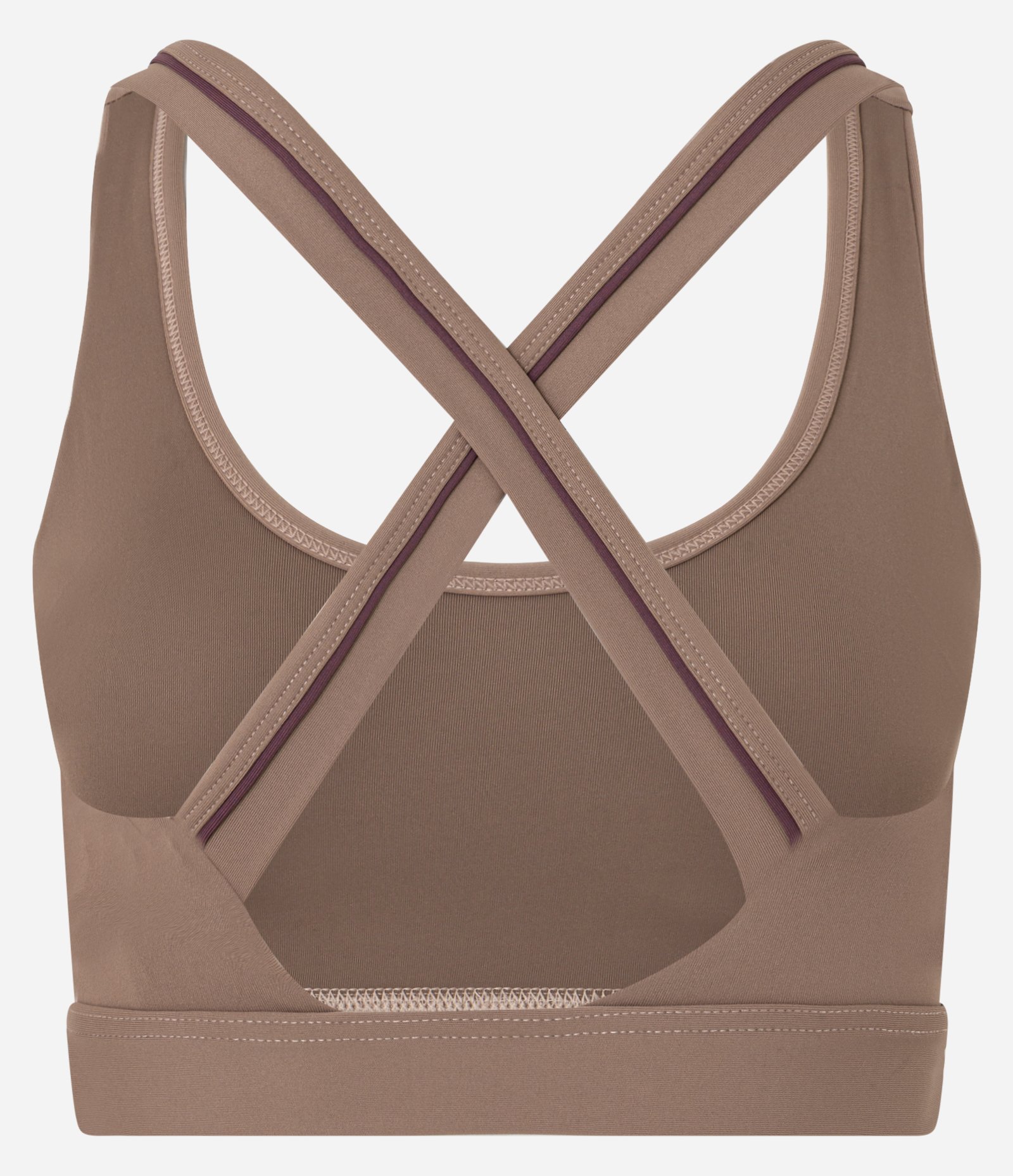 Top Bojo Esportivo em Microfibra com Tiras Elásticas Cruzadas nas Costas Marrom 2