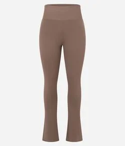 Calça Legging Falre Esportiva em Microfibra com Fenda