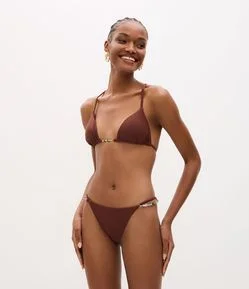 Biquini Calcinha em Microfibra com Aviamento de Pedrinhas