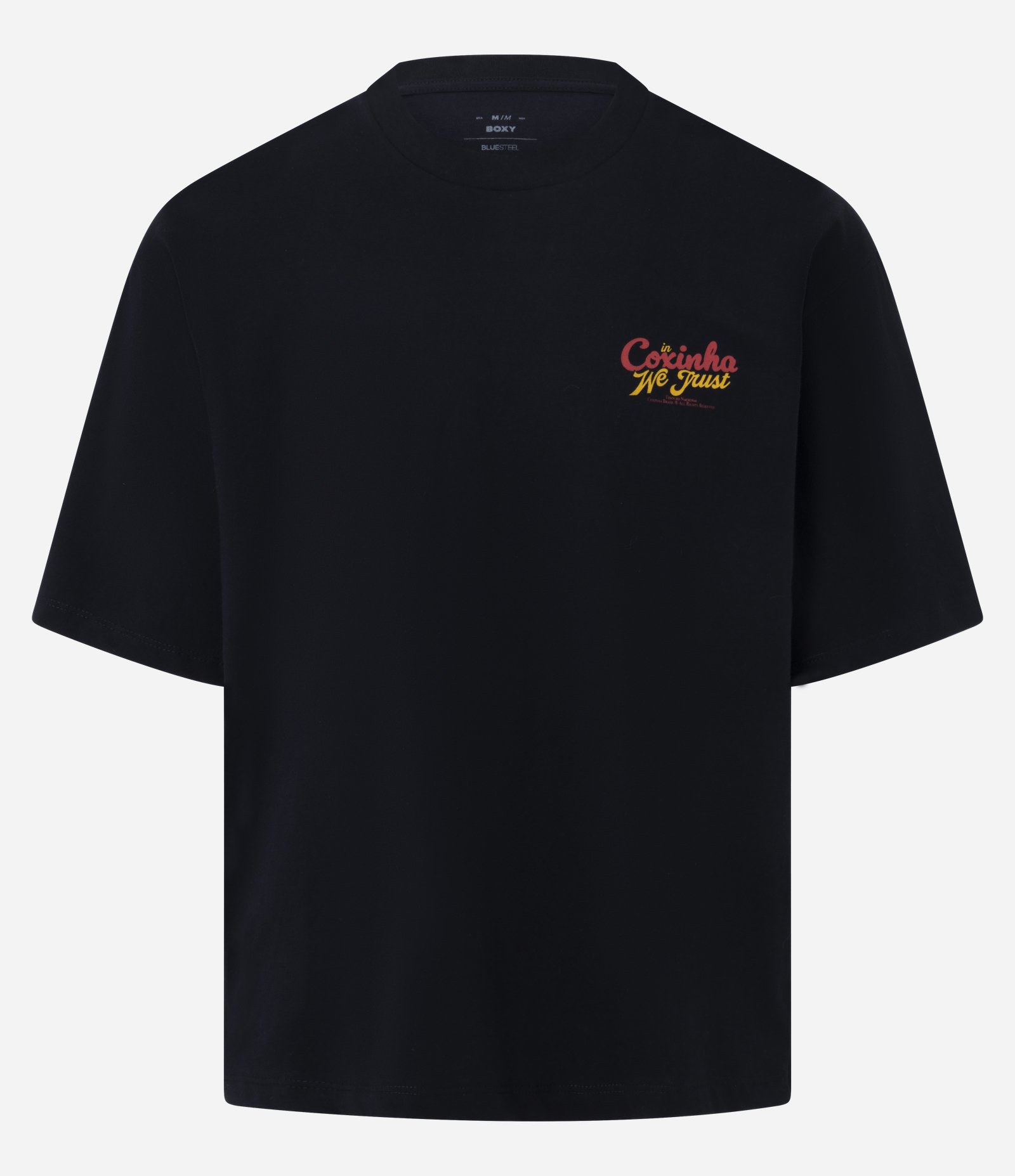 Camiseta Boxy em Algodão com Estampa Lettering Coxinha Preto 6