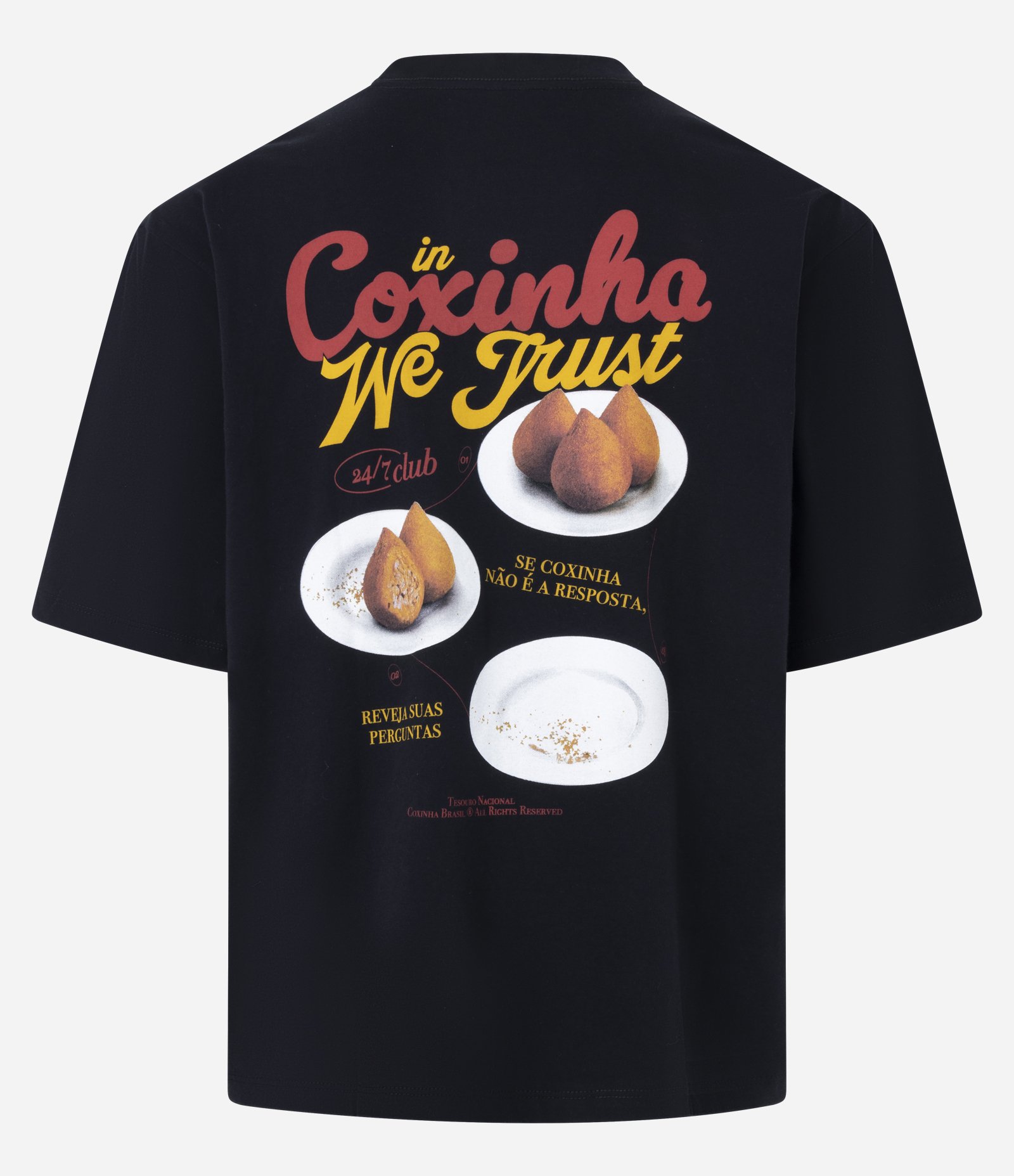 Camiseta Boxy em Algodão com Estampa Lettering Coxinha Preto 7