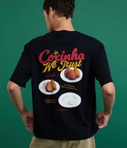 Camiseta Boxy em Algodão com Estampa Lettering Coxinha
