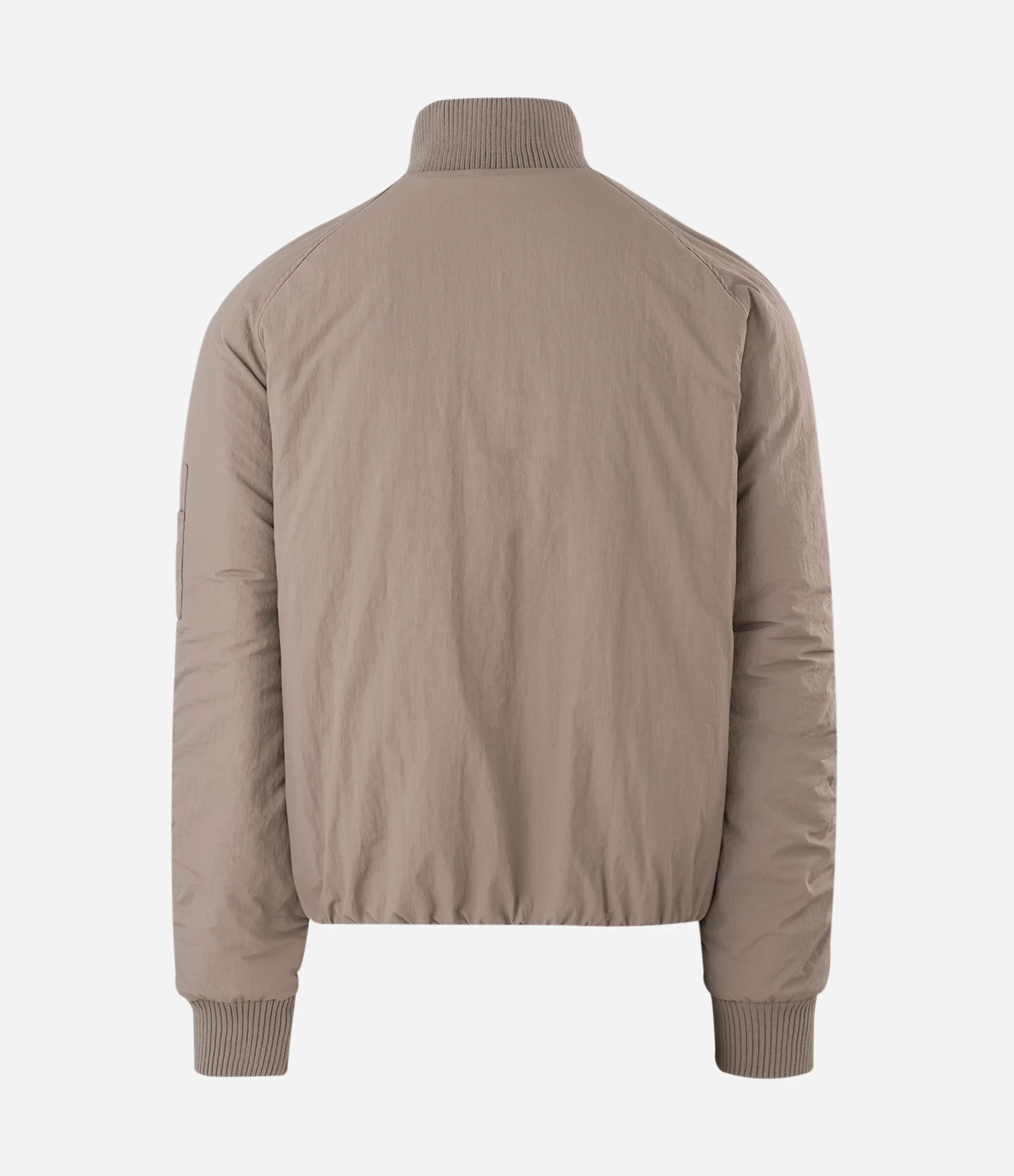 Jaqueta Bomber em Poliamida com Bolsos Bege 6