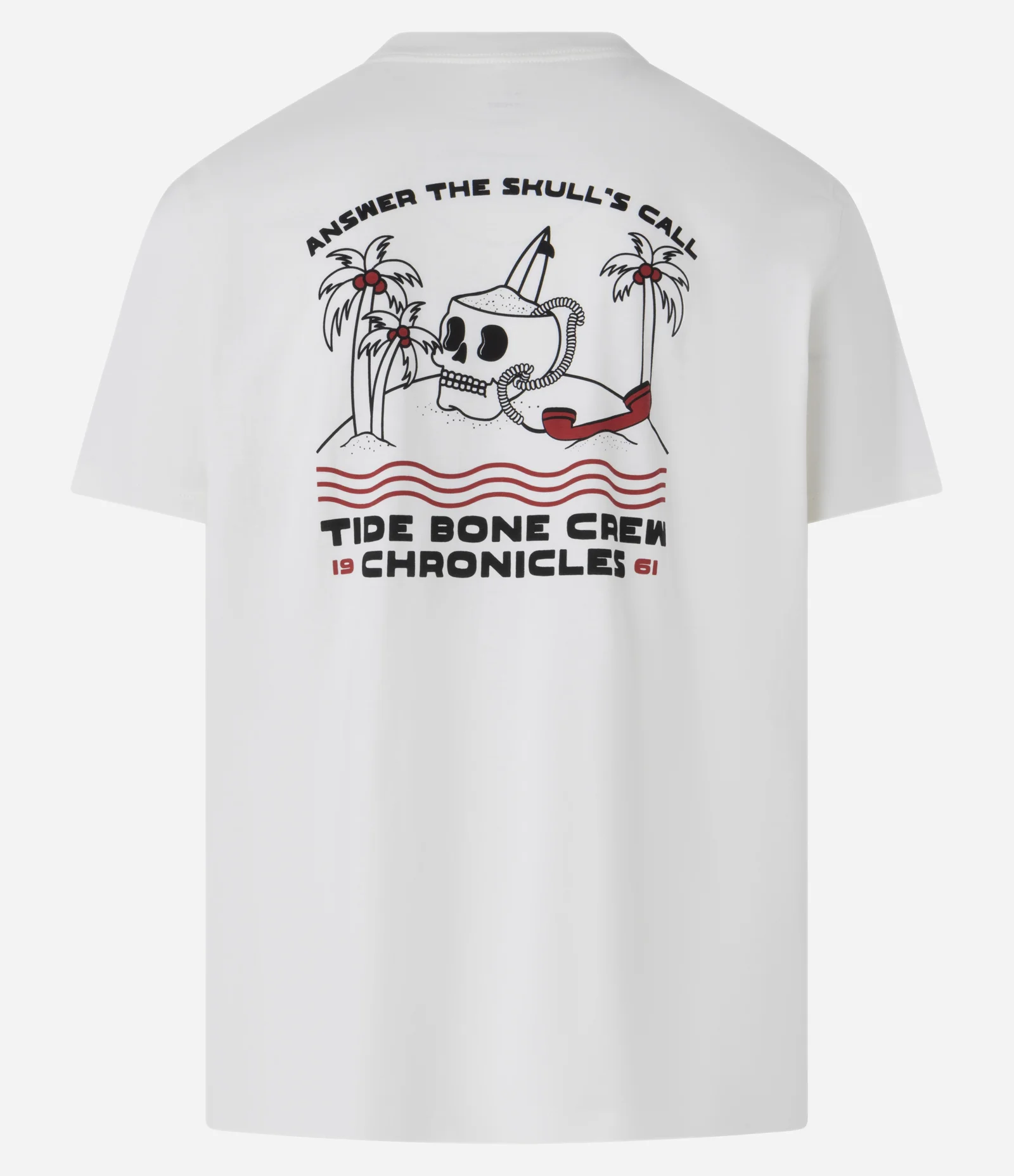 Camiseta Comfort em Algodão com Estampa de  Caveira e Lettering Tide Bone Crew Chronicles Branco 6