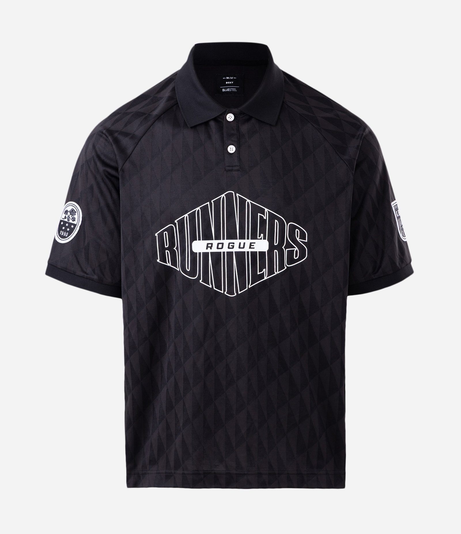 Polo Masculina Manga Curta Boxy Runners Preto 5