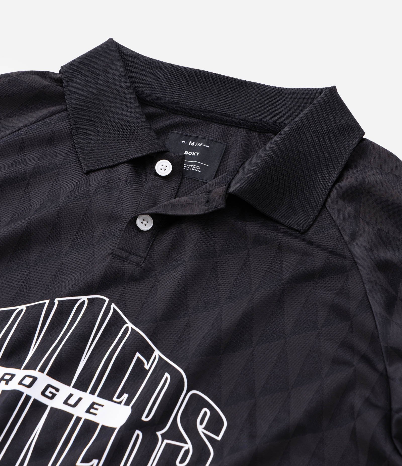 Polo Masculina Manga Curta Boxy Runners Preto 10
