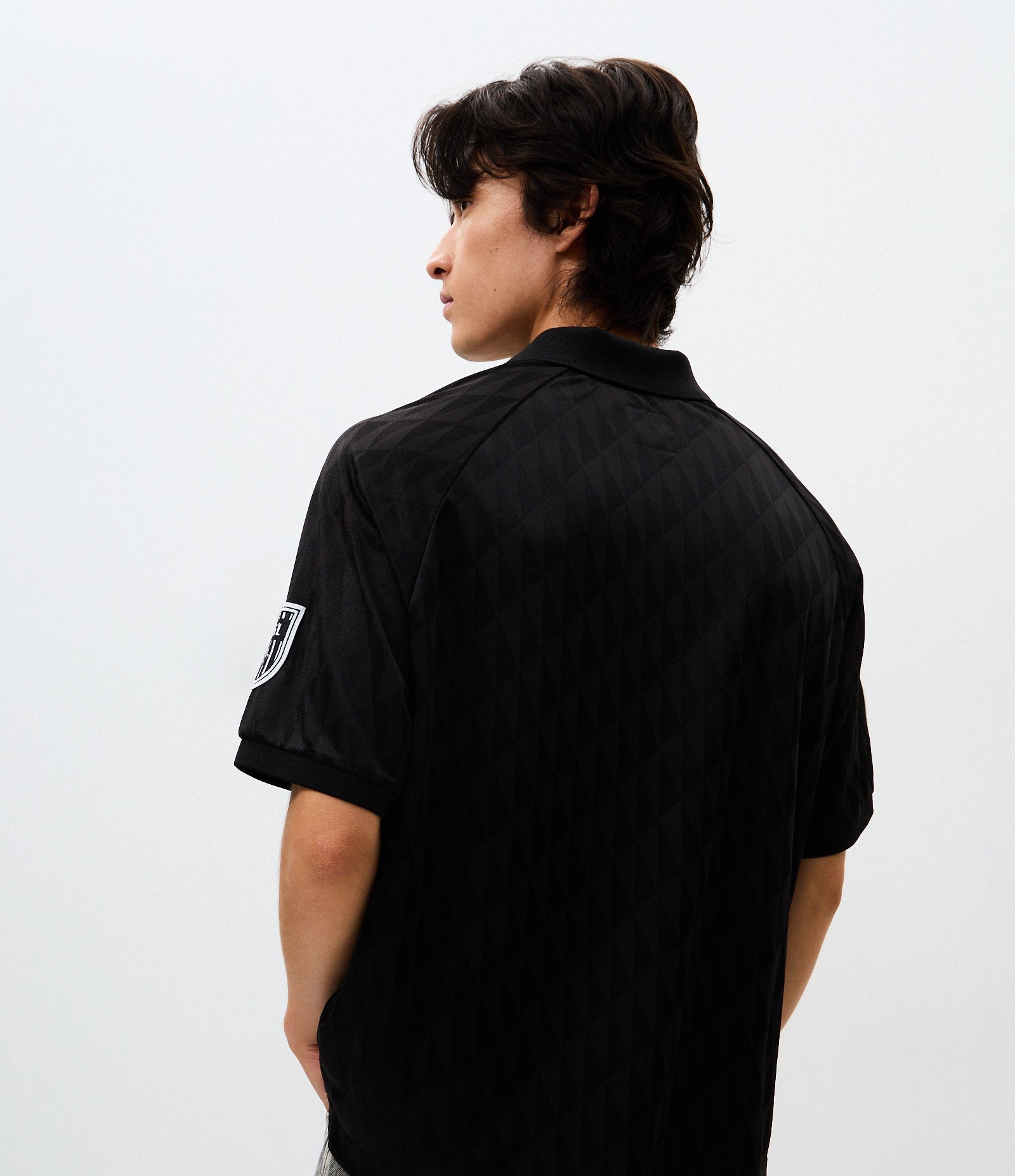 Polo Masculina Manga Curta Boxy Runners Preto 3