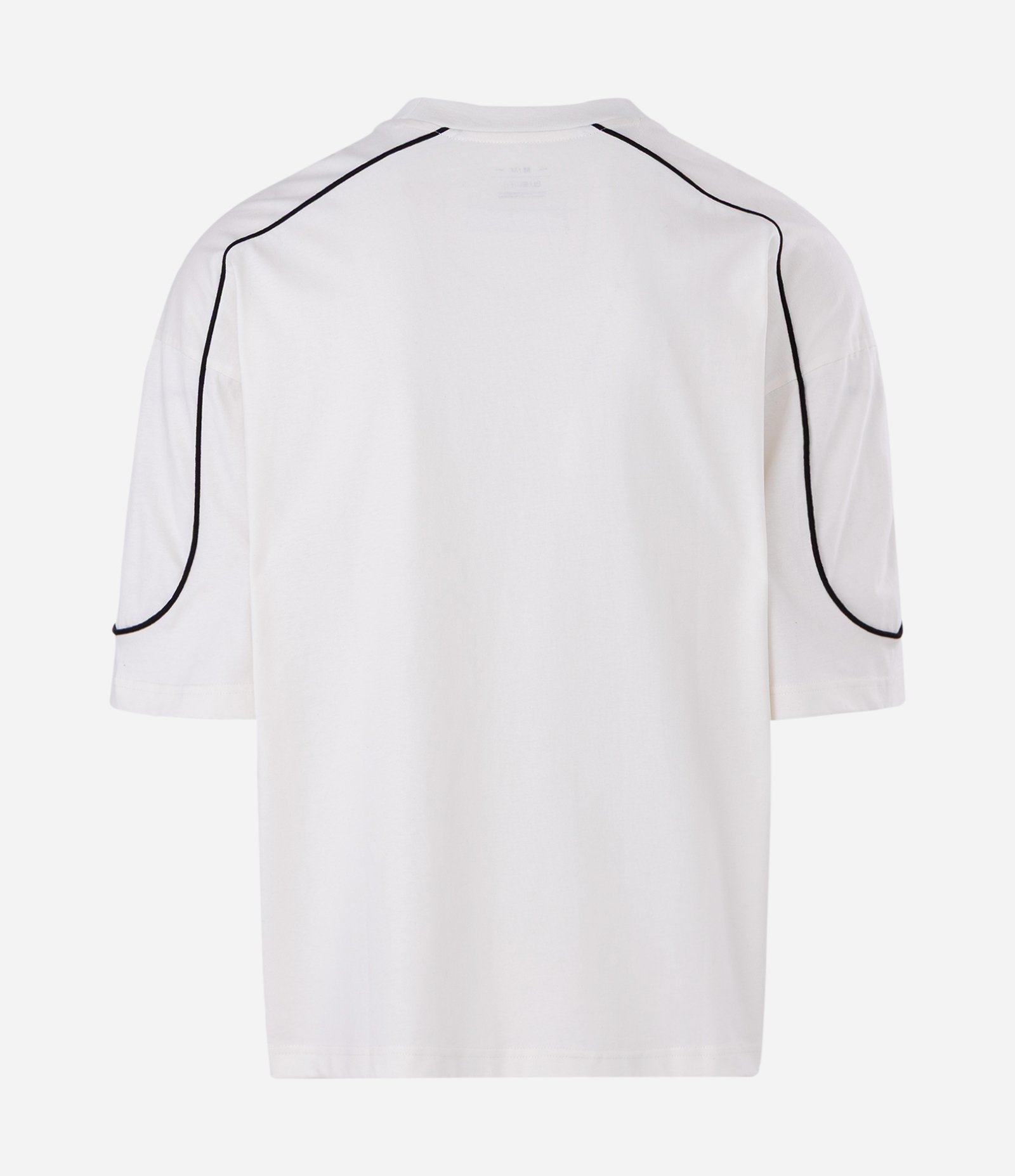 Camiseta Manga Curta em Algodão com Listra Contrastante no Ombro Branco 5