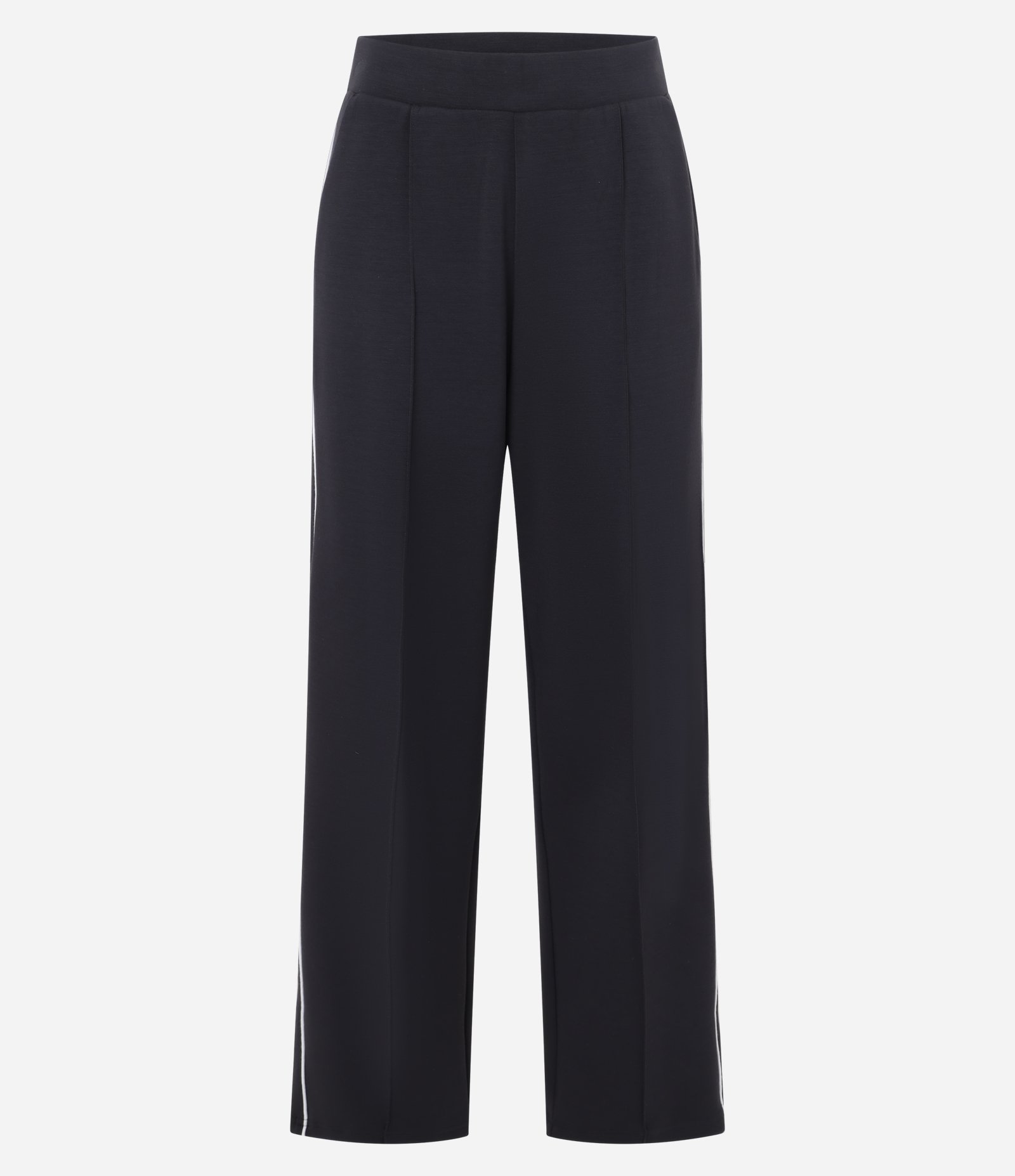 Calça Reta Esportiva em Modal com Cós em Ribana e Friso Contrastante Cinza Escuro 5