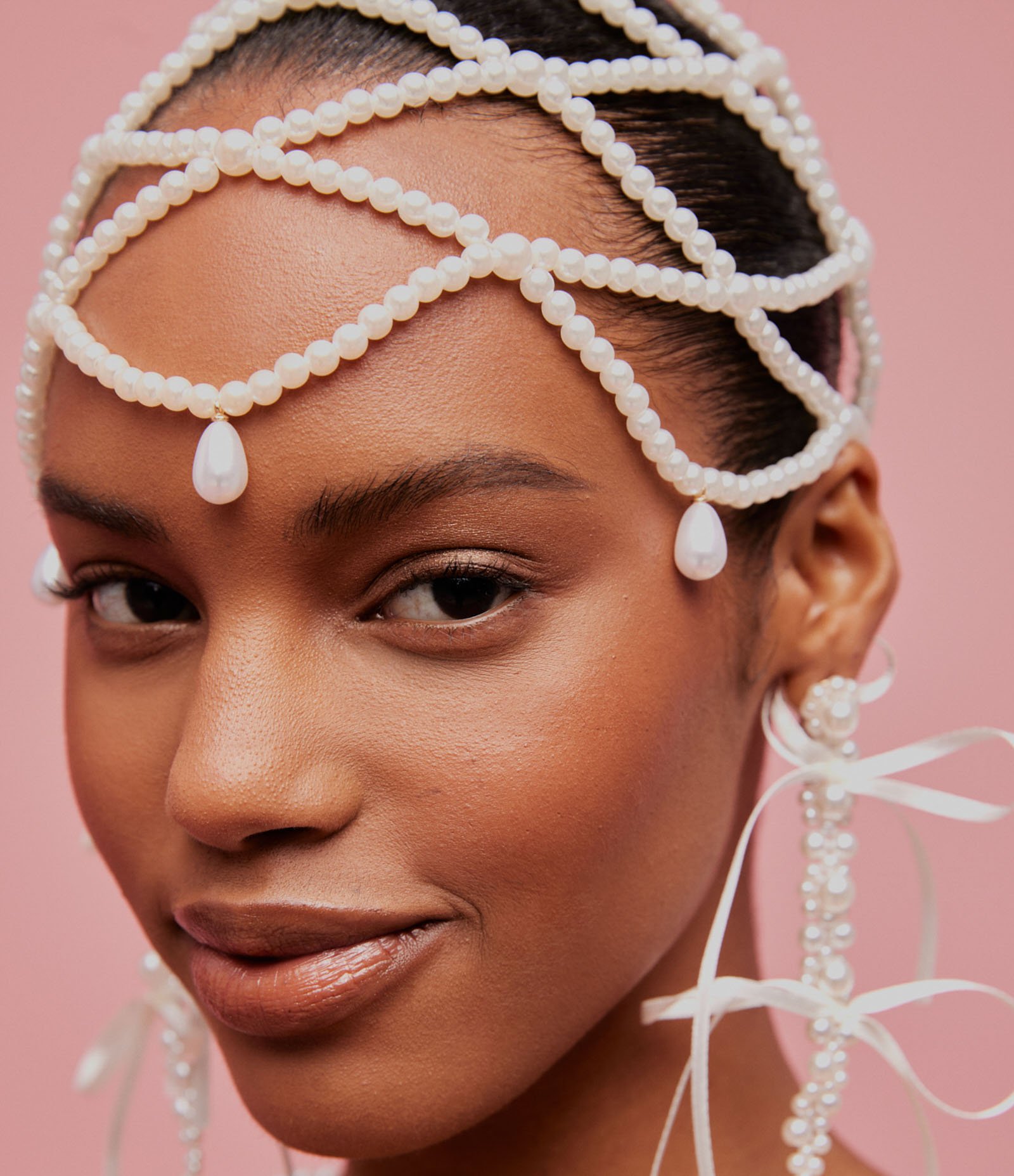 Acessório de Cabeça com Pérolas Branco 1