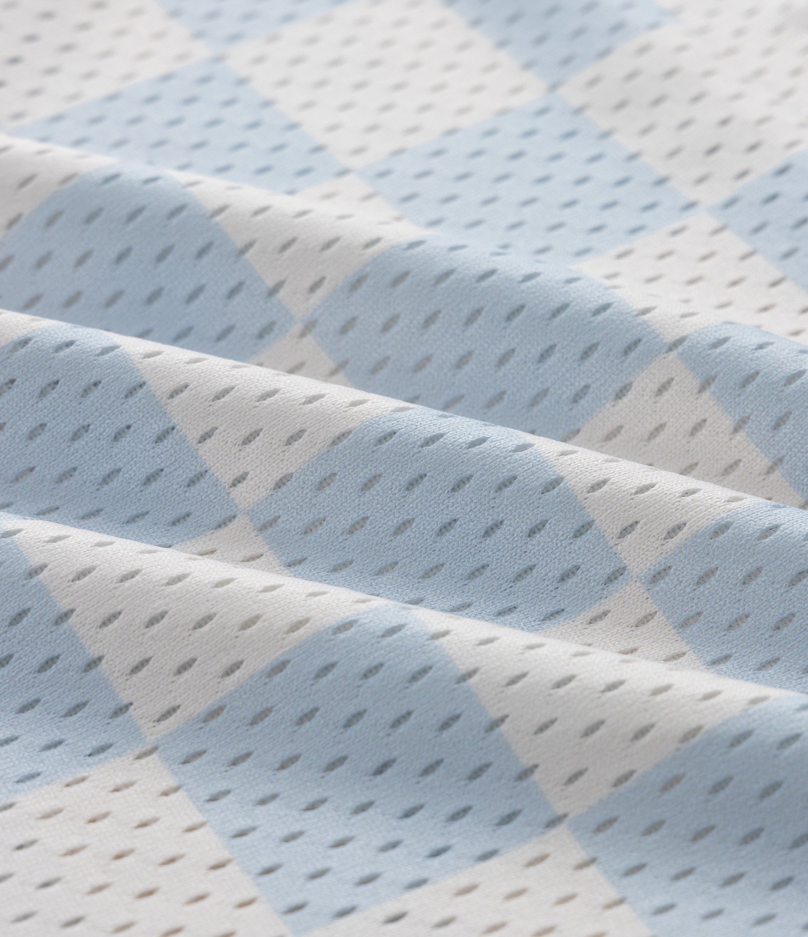 Camiseta Boxy Cropped em Mesh Quadriculado com Lettering Bordado Azul 9