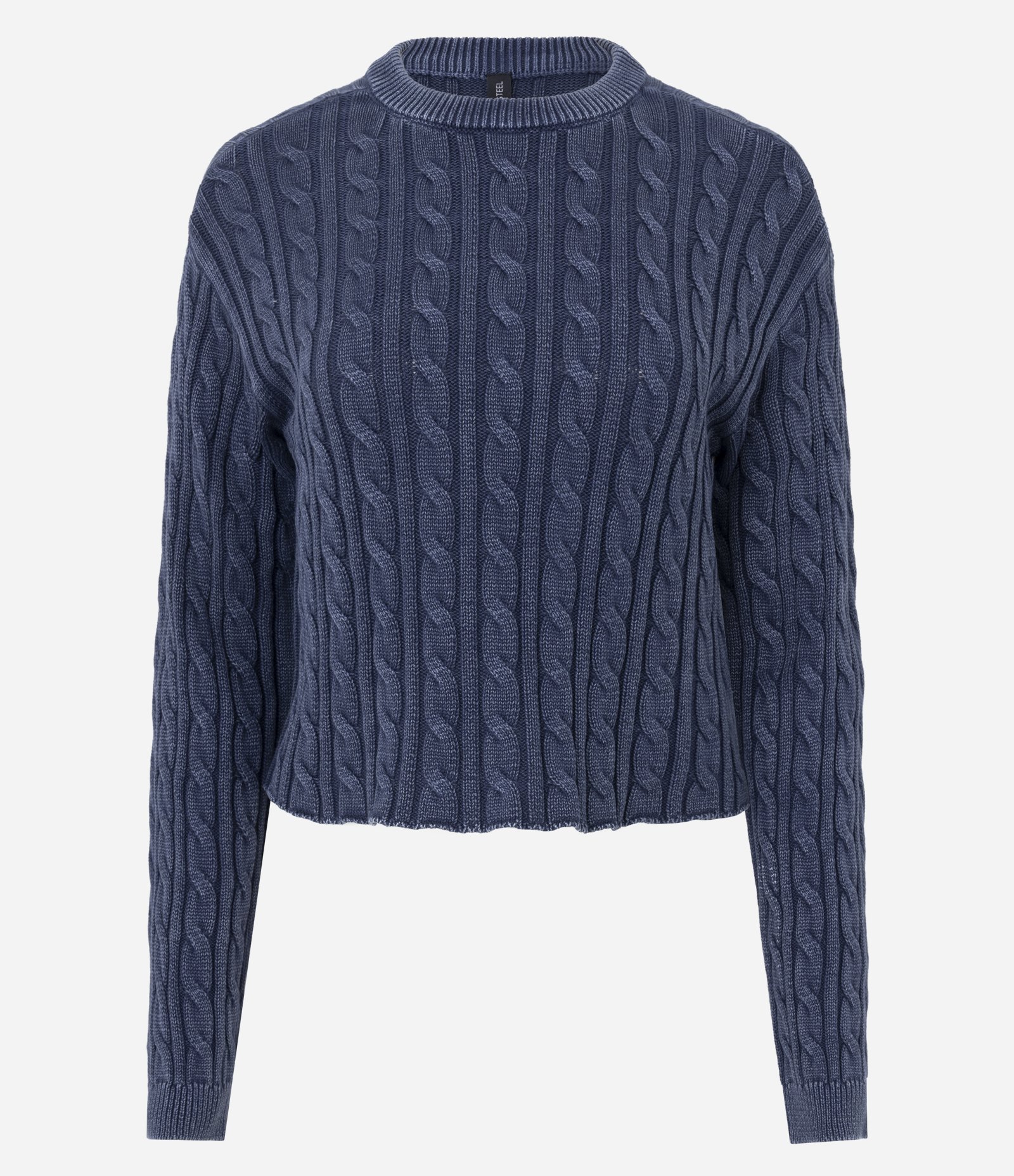 Blusa Tramada em Tricô com Manga Longa Azul 5